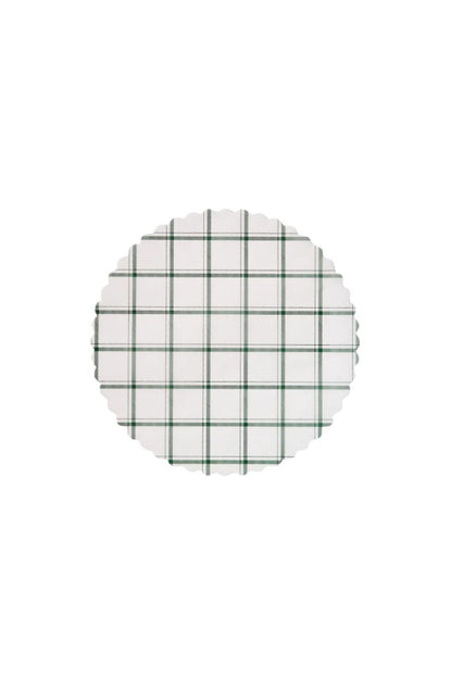 "Tahoe Pine" Green Plaid Flat Plate Liners