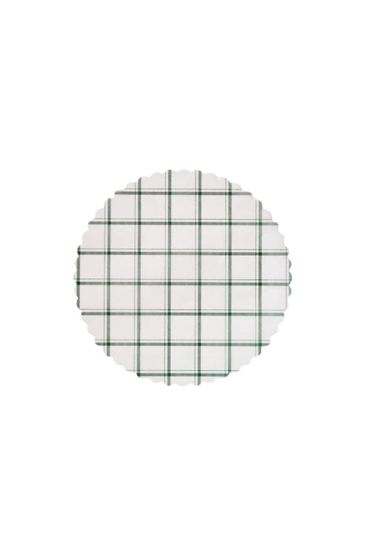 "Tahoe Pine" Green Plaid Flat Plate Liners