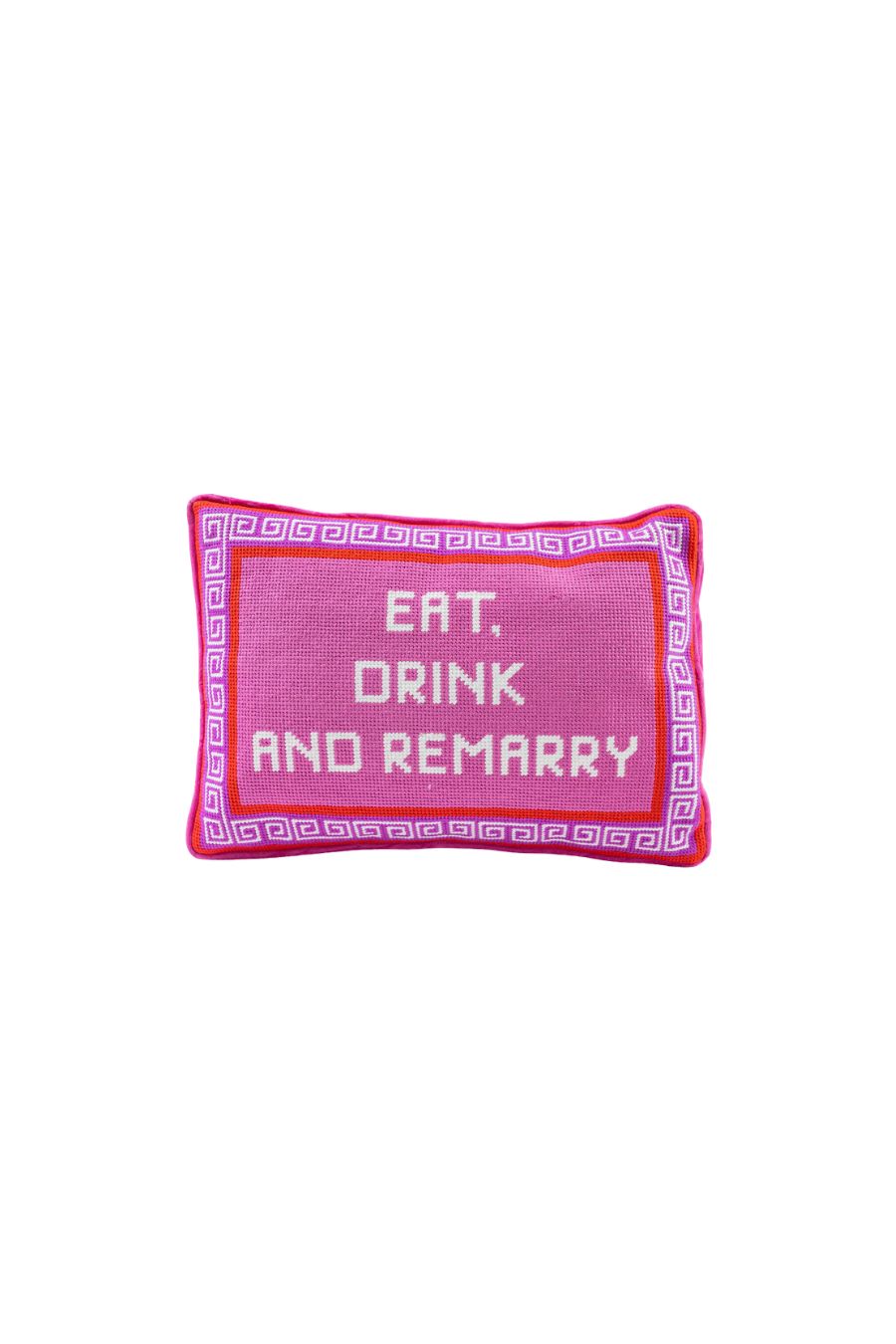 Eat Drink Remarry Needlepoint Pillow