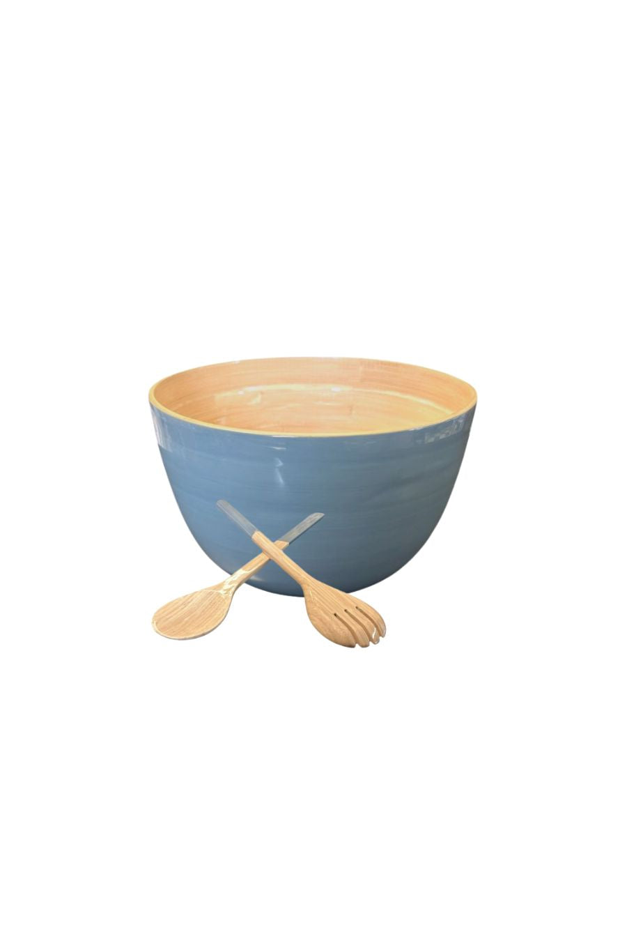 Mixing Bowl & Salad Servers in Dove Blue