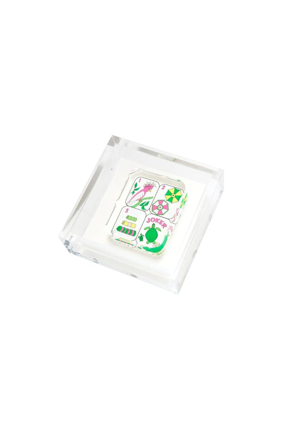 Palm Beach Mahjong Tiles Acrylic Cocktail Napkin Holder