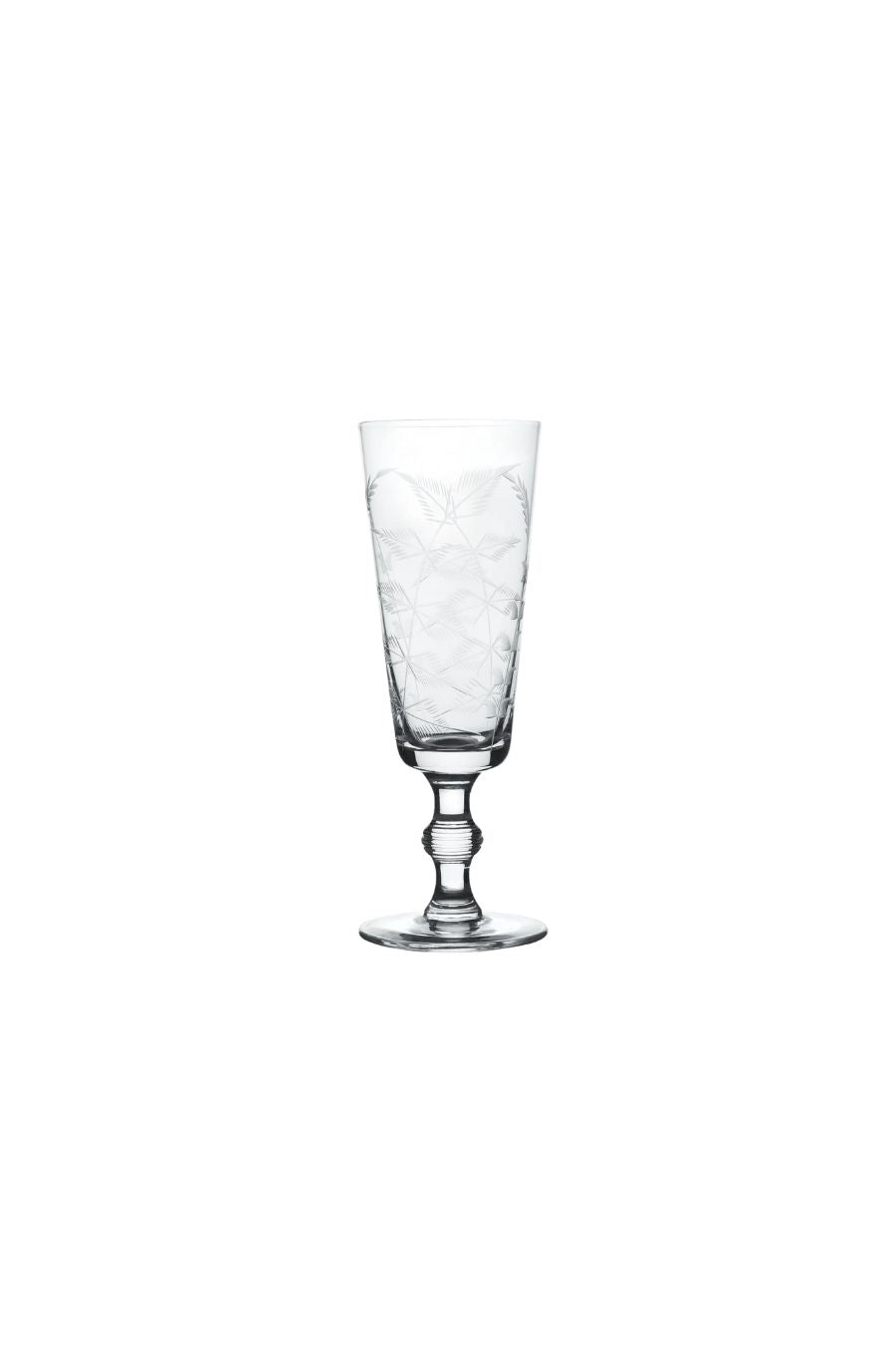 Crystal Champagne Flutes with Fern Design