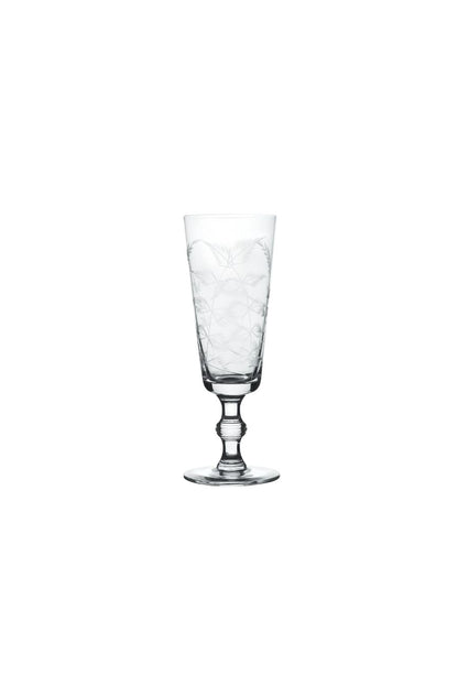 Crystal Champagne Flutes with Fern Design
