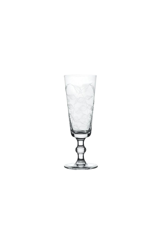 Crystal Champagne Flutes with Fern Design