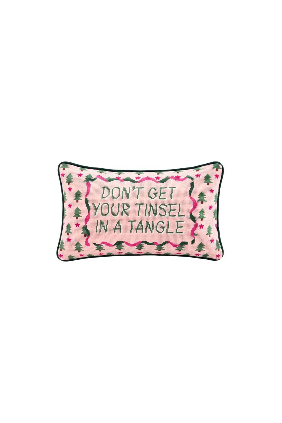 Tinsel in a Tangle Needlepoint Pillow by Furbish Studio