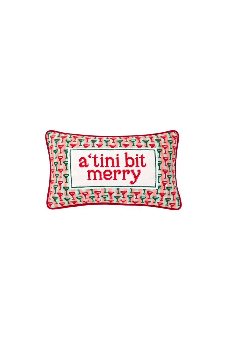 A Tini Bit Merry Needlepoint Pillow by Furbish Studio