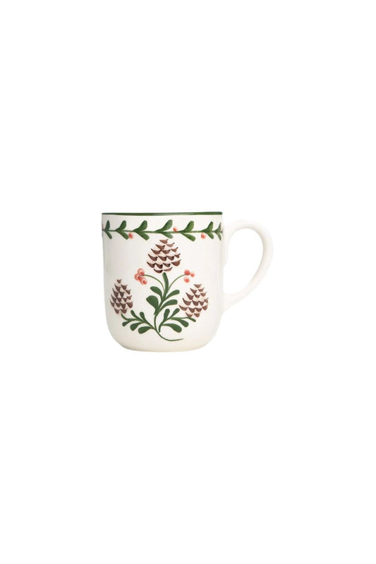 Holly & Pinecones Mug, Set of 2 by Pomegranate