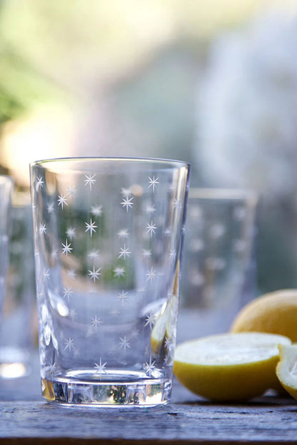 Crystal Tumblers with Star Design S/2