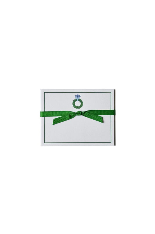 Wreath Blue Bow Note Cards by Georgetown Paperie
