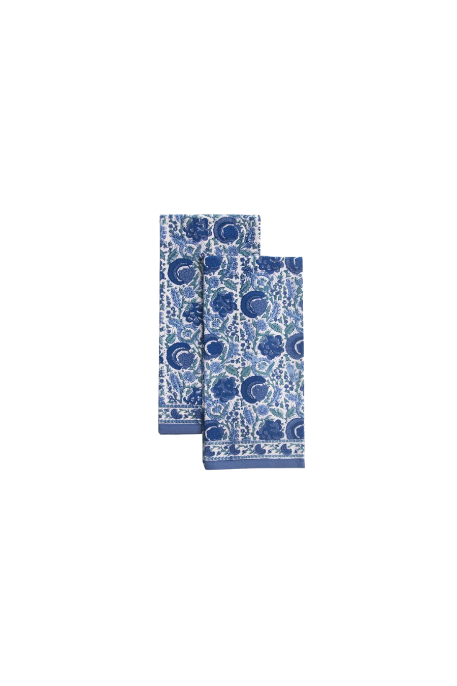 Bohemian Floral Blue & Aqua Tea Towels