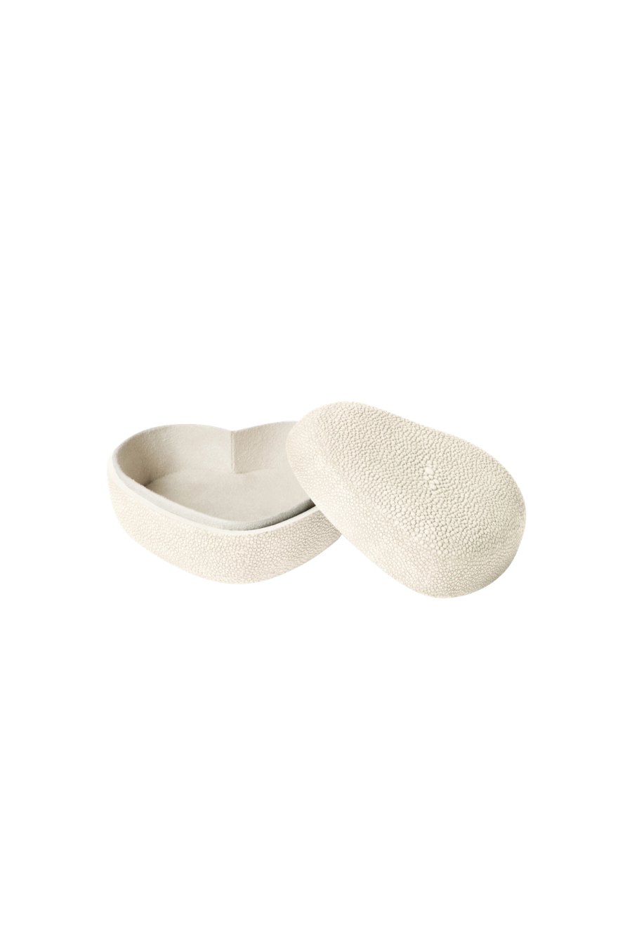 Shagreen Heart Box in Cream