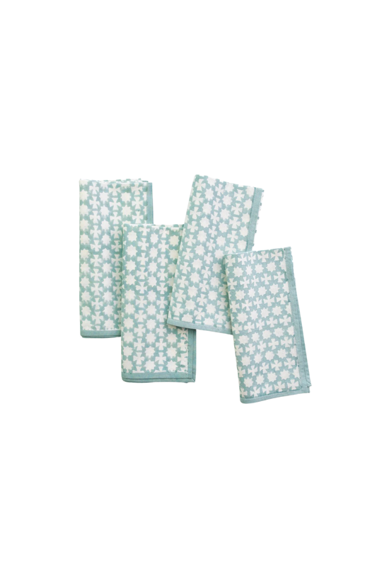 India Hicks Home Cuban Cross Blue Napkin Set