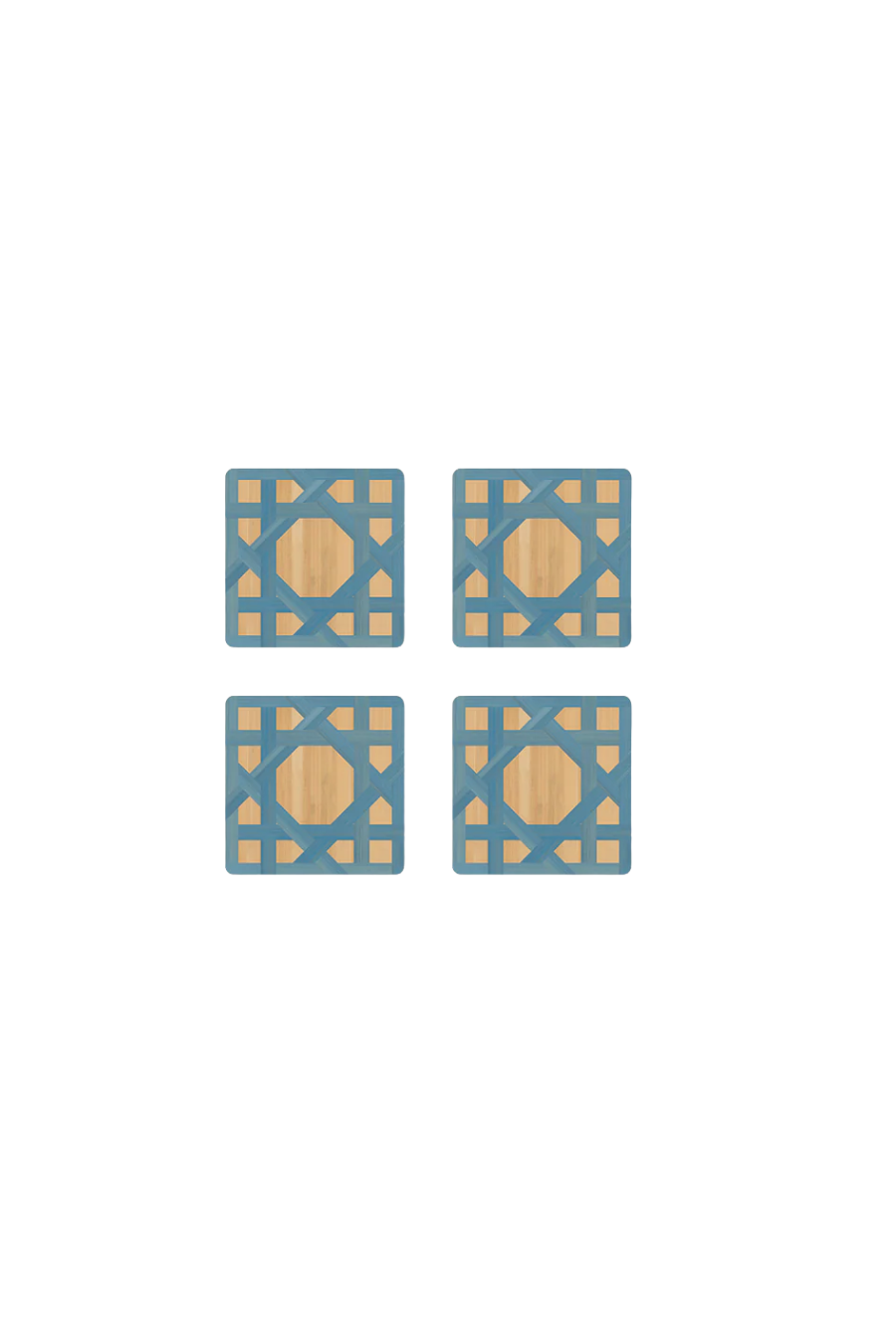 Epoch Square Coaster Sets in Ocean Blue