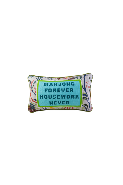 Mahjong Needlepoint Pillow