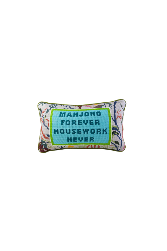Mahjong Needlepoint Pillow