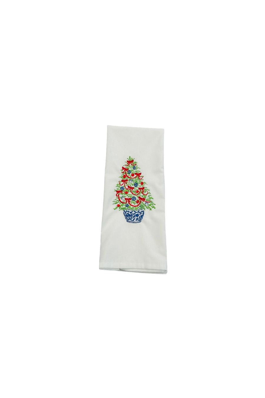 Tree in Red Ribbon Towel by Vibrantly Blue