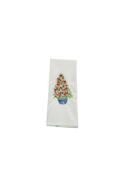 Tree in Red Ribbon Towel by Vibrantly Blue