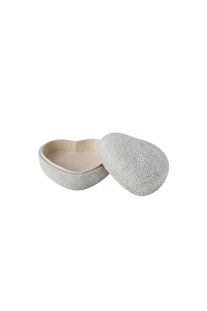 Shagreen Heart Box in Dove
