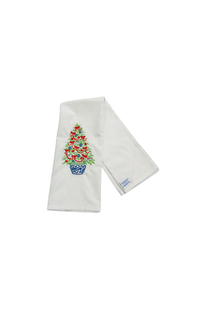 Tree in Red Ribbon Towel by Vibrantly Blue