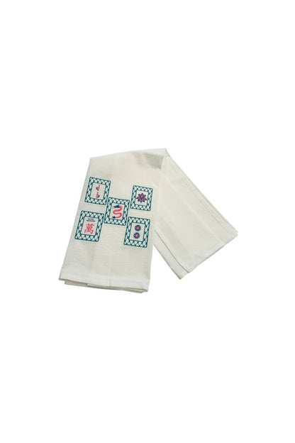 Mahjong Tiles Towel by Vibrantly Blue