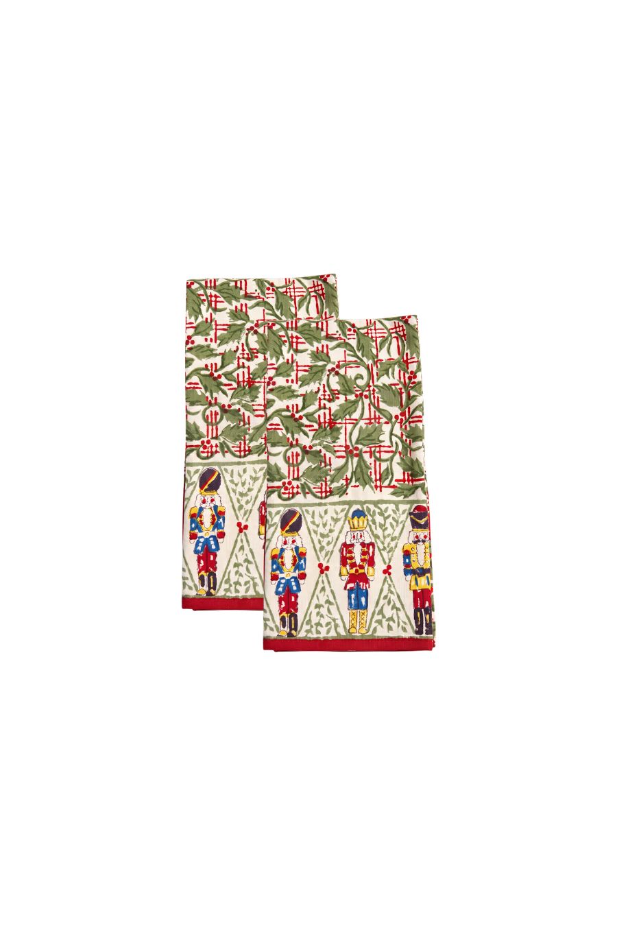 Holly Berry Nutcracker Tea Towels | Set of 2