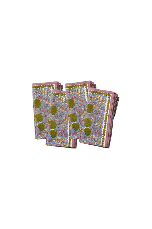 Cactus Flower Teal & Green Napkin | Set of 4