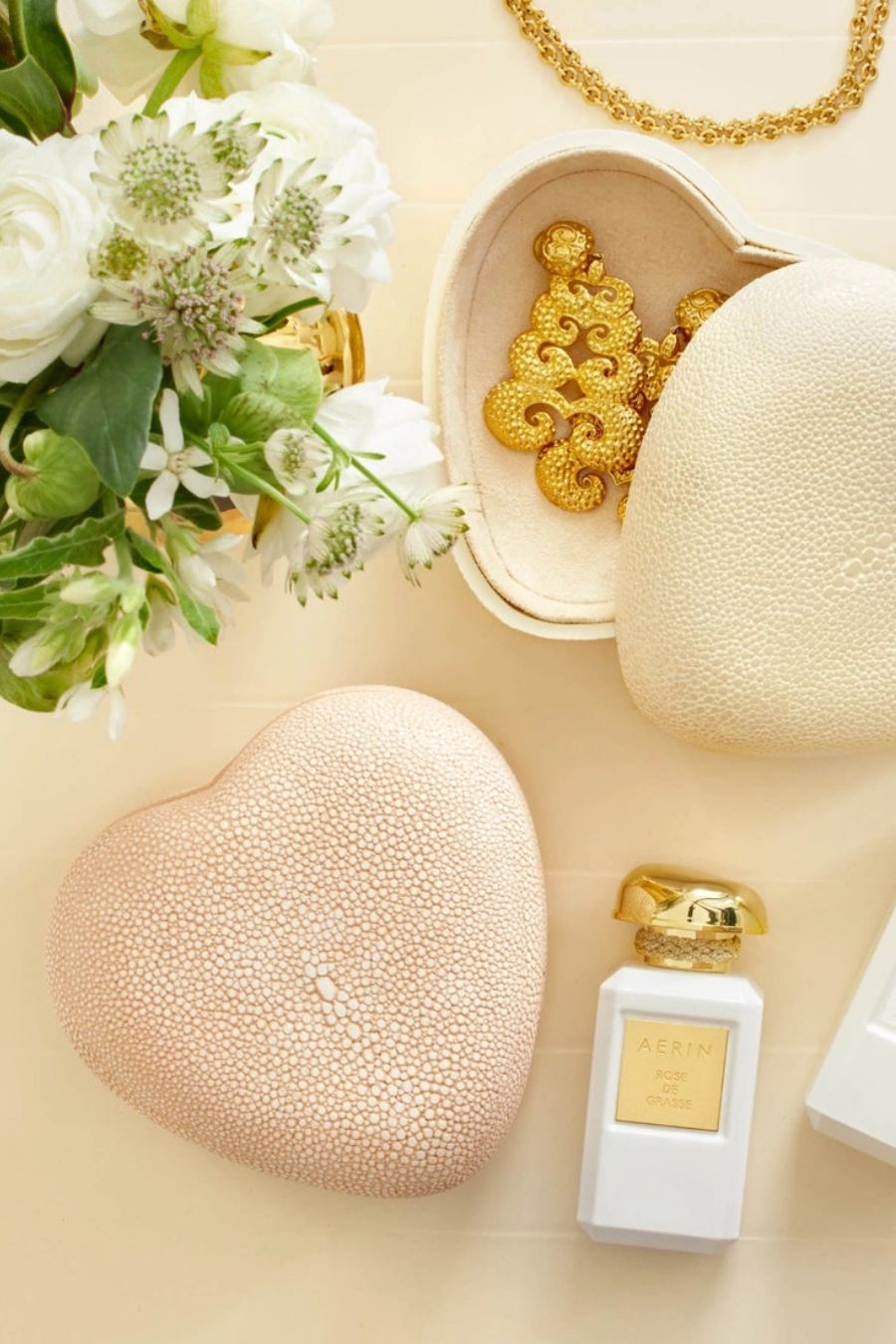 Shagreen Heart Box in Blush