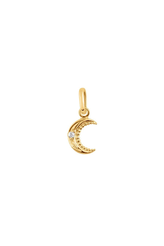Gigi Clozeau Petite Moon Diamond Pendant, 18k gold pendant with diamond