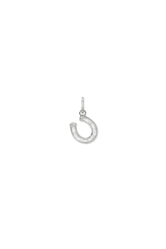 Baguette Horseshoe Silver Hinged Charm