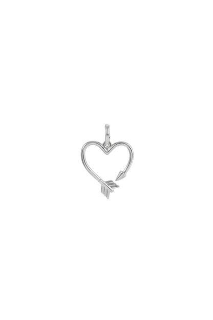 Arrow Heart Charm in Sterling Silver