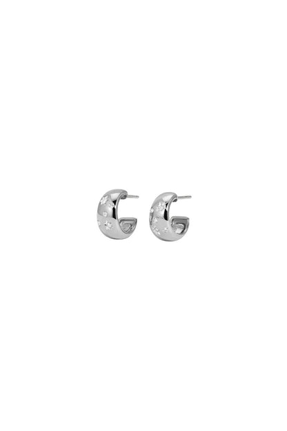 Celestial Diamonds Wide Huggie Hoops