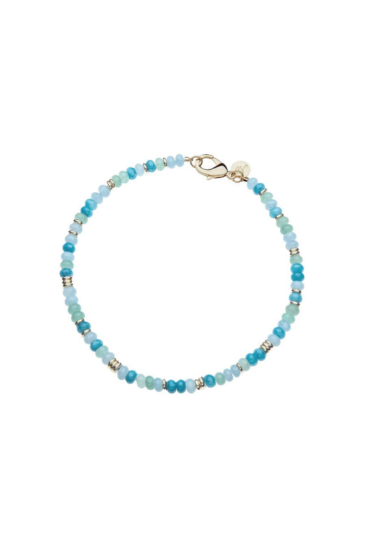 Gumdrop Beaded Necklace in Blue Mist