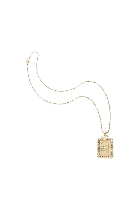 COURAGE Queen of Diamonds Card Necklace