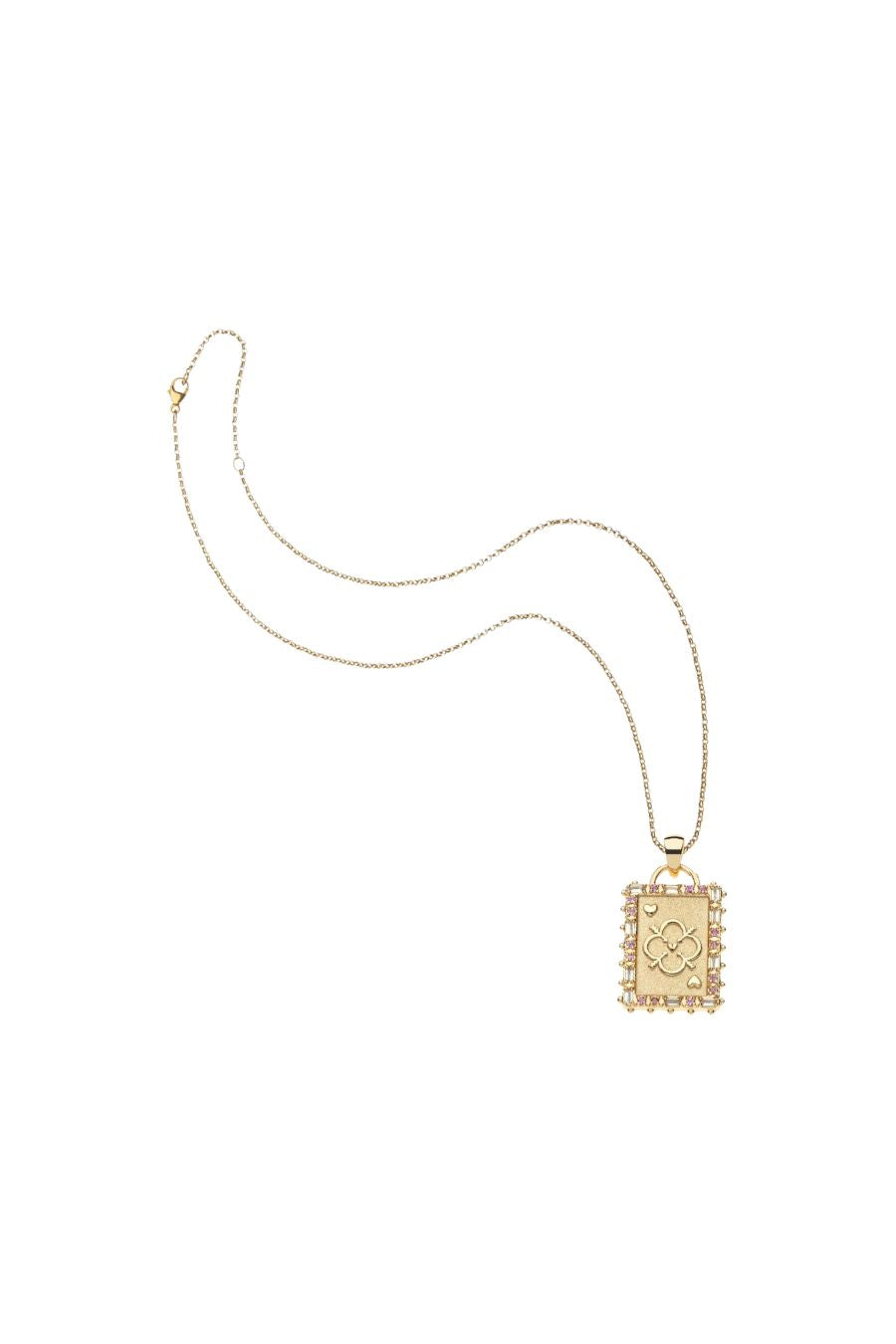 LOVE Queen of Hearts Card Necklace