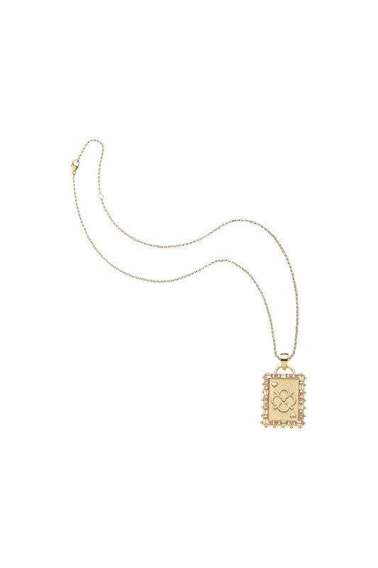 LOVE Queen of Hearts Card Necklace