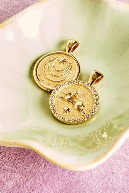 LUCKY Rabbit Small Embellished Coin Necklace