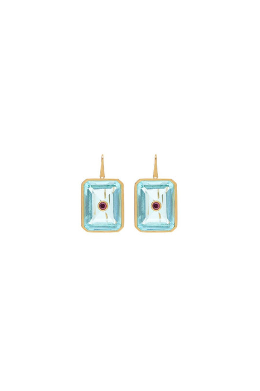 Tile Earrings in Poolside Blue