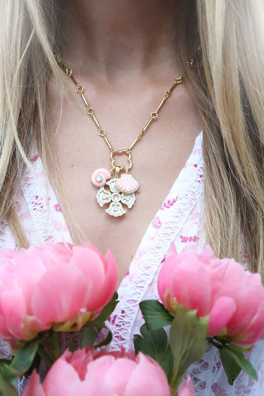 Sankaty Scallop Charm in Pink Coral