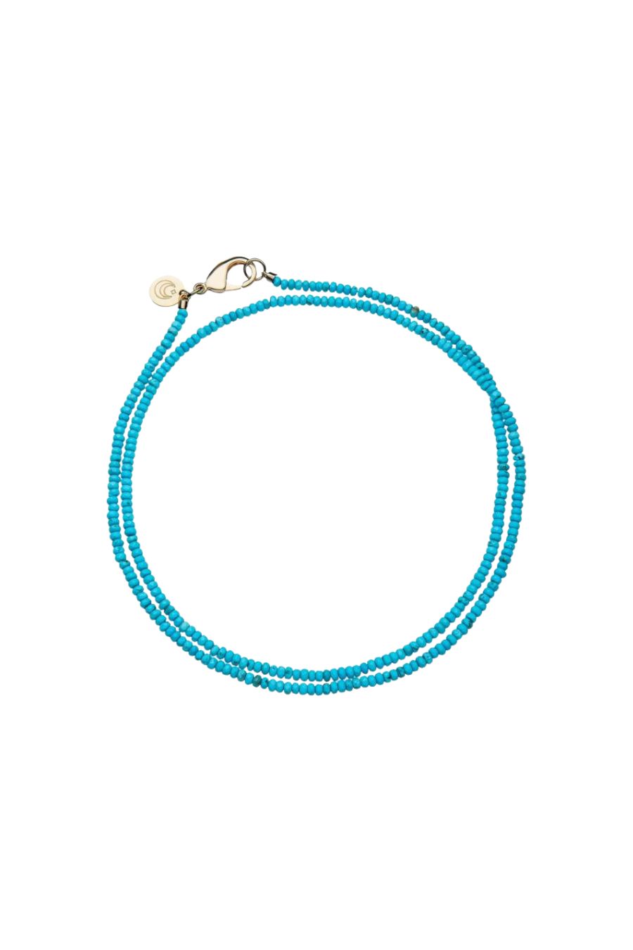 Double Wrap Beaded Necklace in Turquoise