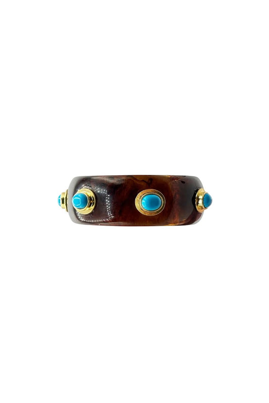 Renee Bangle in Tortoise/Turquoise