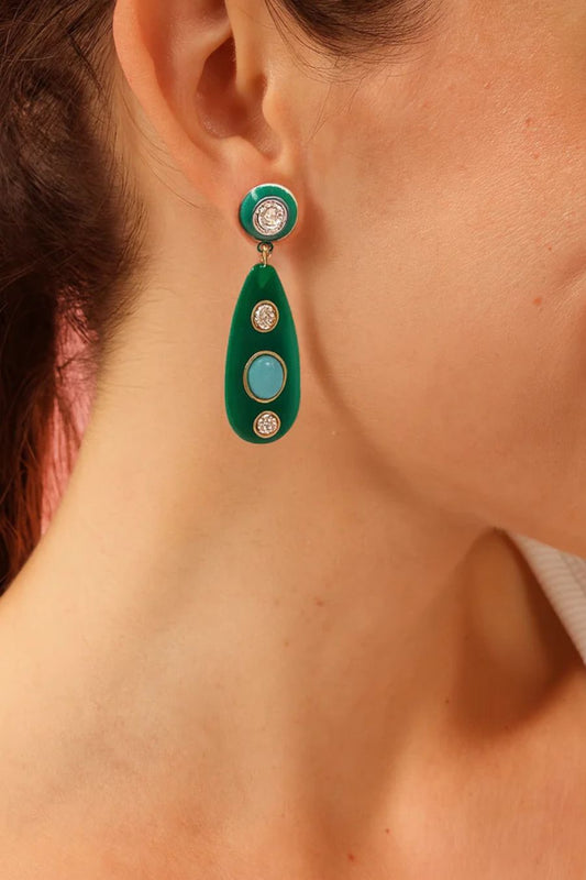 Sofia Green Resin Earrings
