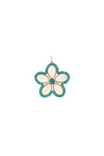 Puka Shell Pendant in Turquoise