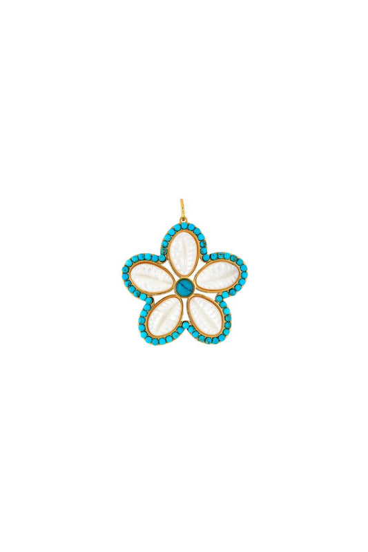 Puka Shell Pendant in Turquoise