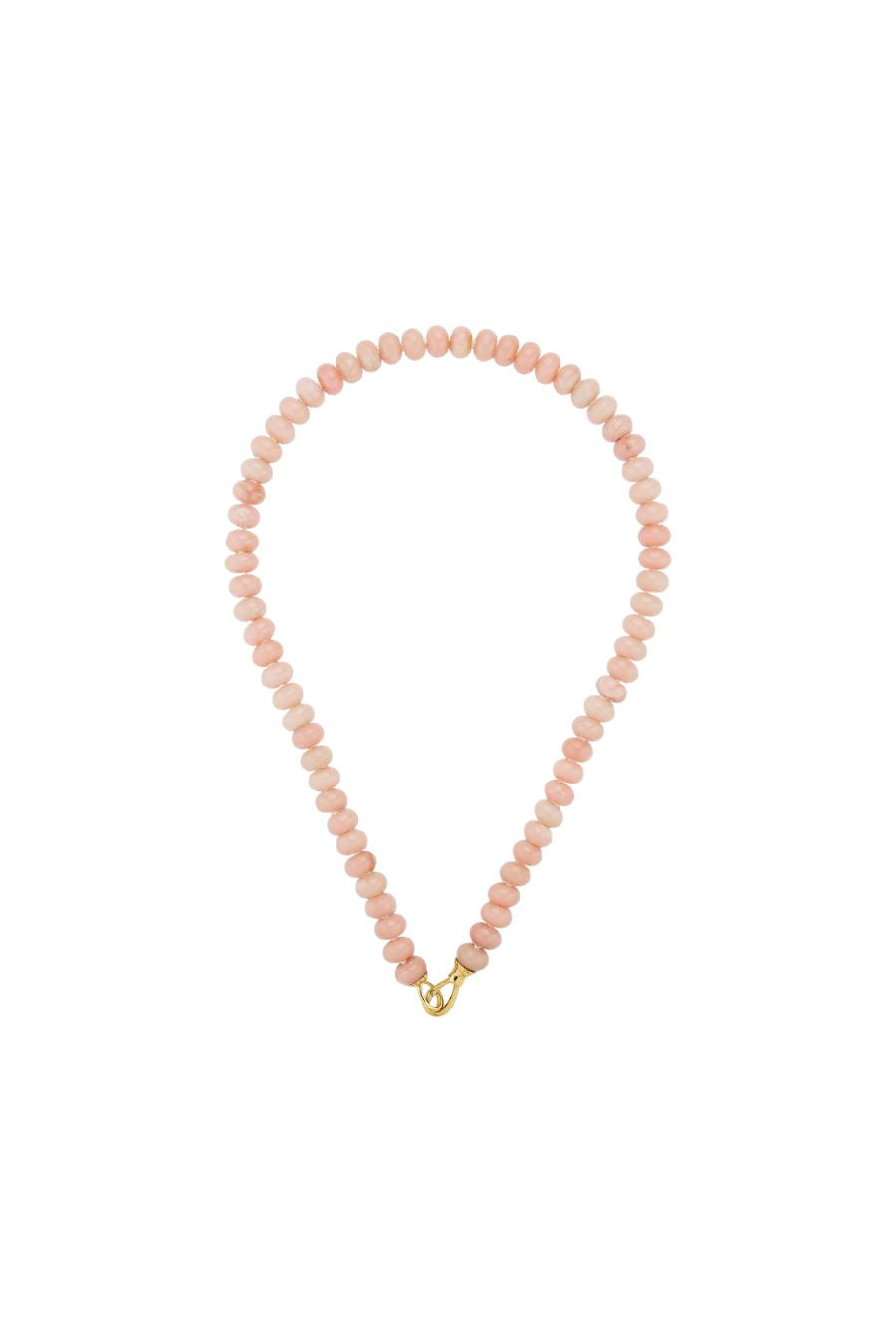 Pink Opal Rondelle Bead Necklace