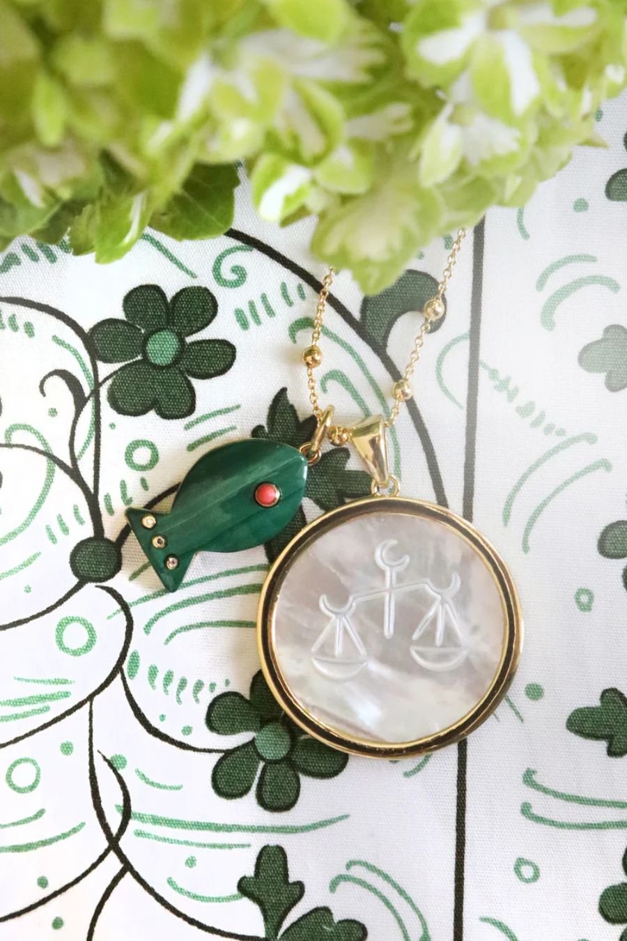 Madaket Fish Charm in Malachite