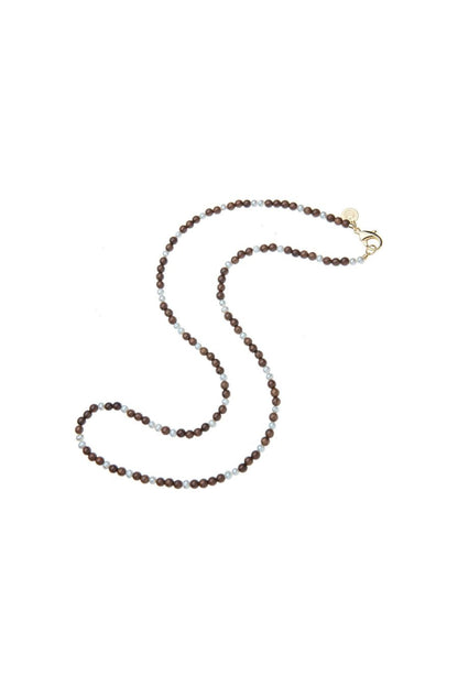 Double Wrap Wood and Pearl Necklace
