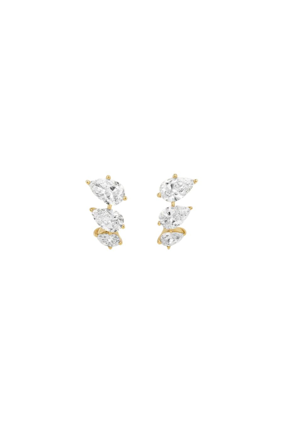 Pear Diamond J Hoops Lab Grown