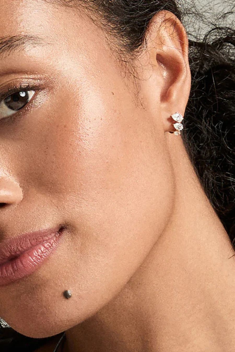 Pear Diamond J Hoops Lab Grown