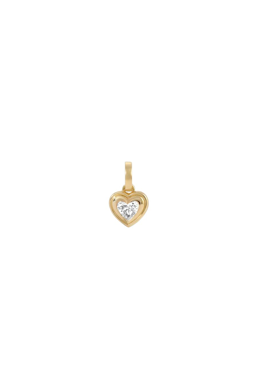 Groovy Diamond Solitaire Heart Charm