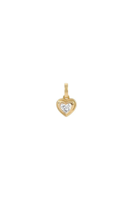 Groovy Diamond Solitaire Heart Charm
